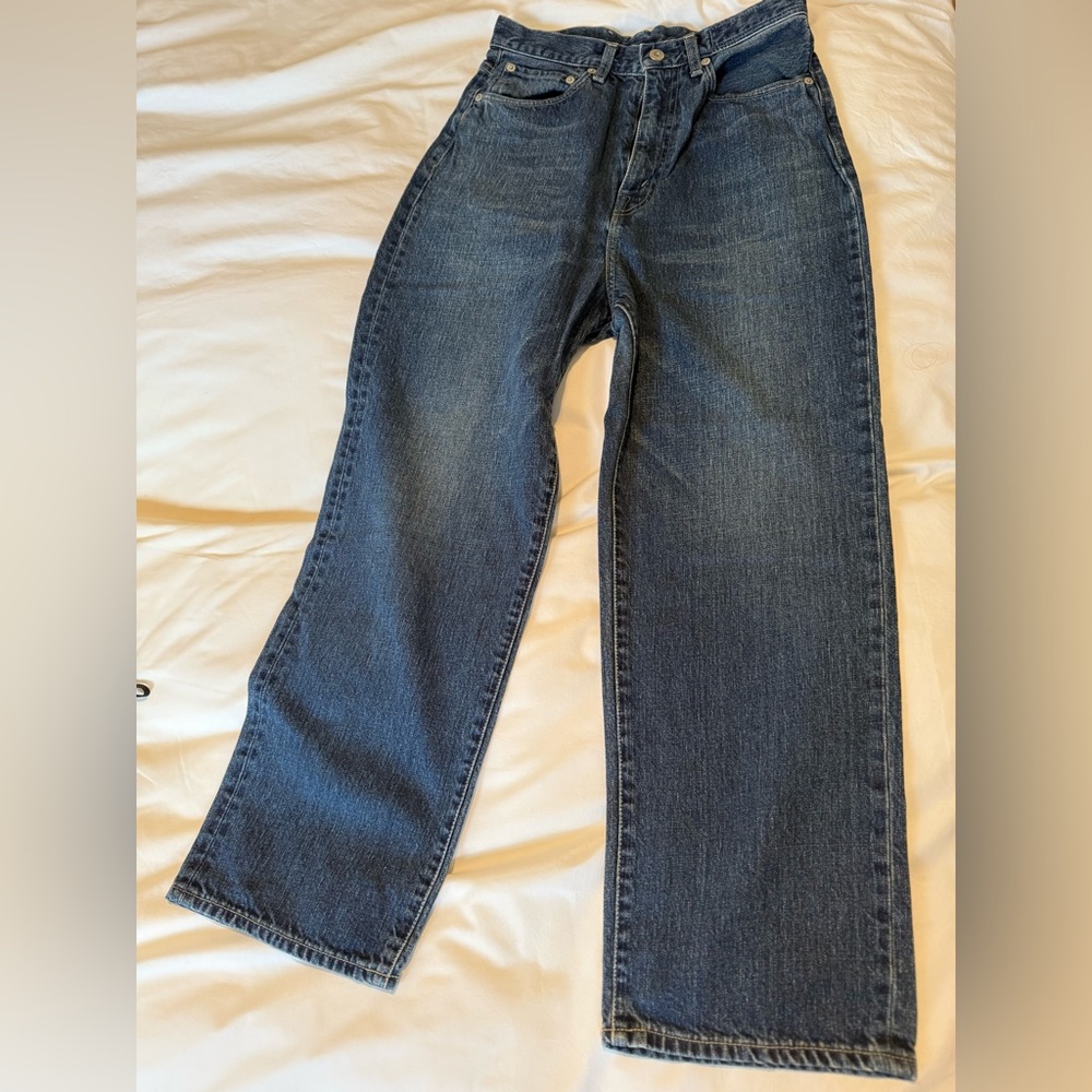 KURO Japanese Blue Denim Cropped Jeans